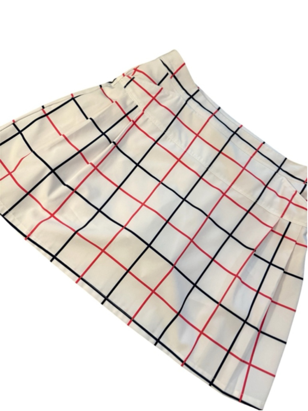 Crown & Ivy White Pink Blue Plaid Golf Mini Skirt Size 4 - Picture 2 of 5